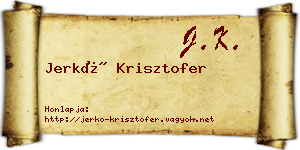 Jerkó Krisztofer névjegykártya